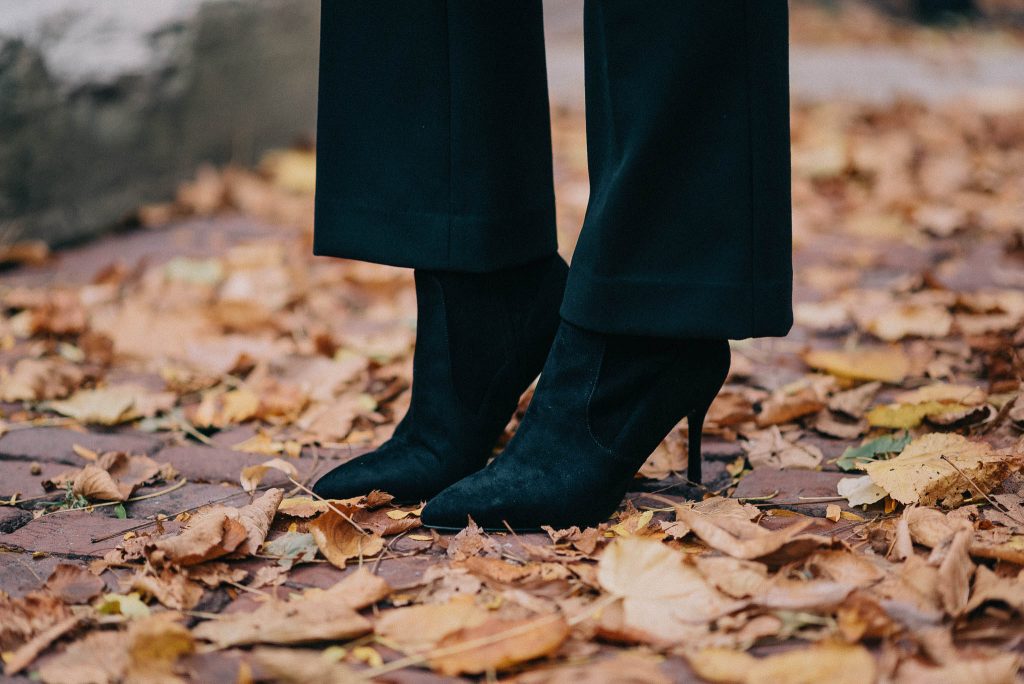 Kick Flare Cropped Pants and Suede Ankle Booties