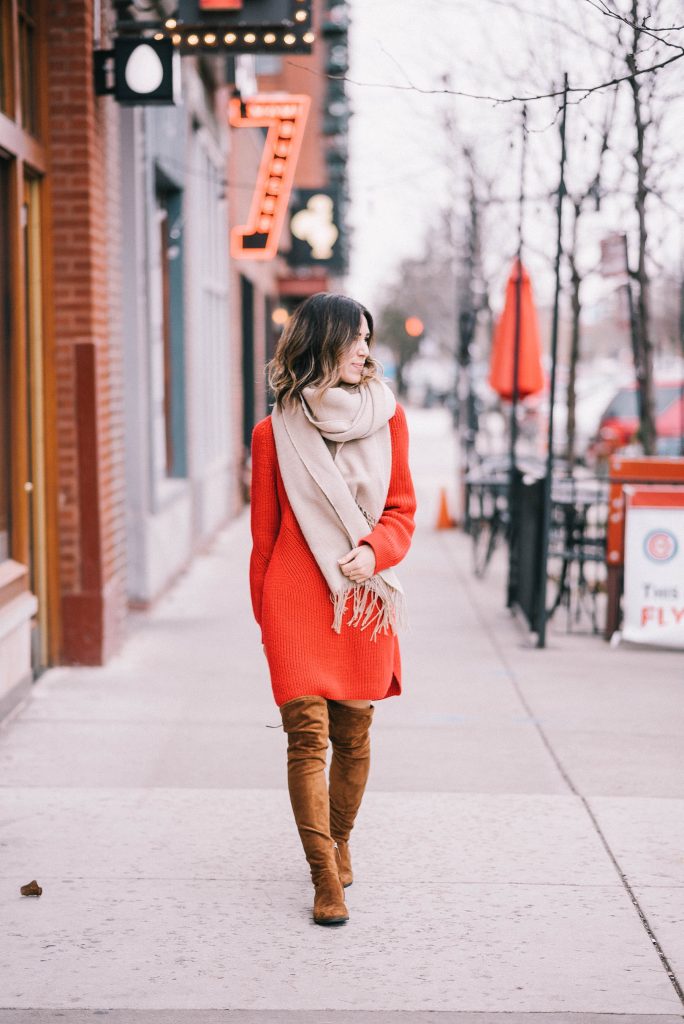 Favorite December Holiday Looks and Red Oversized jumper