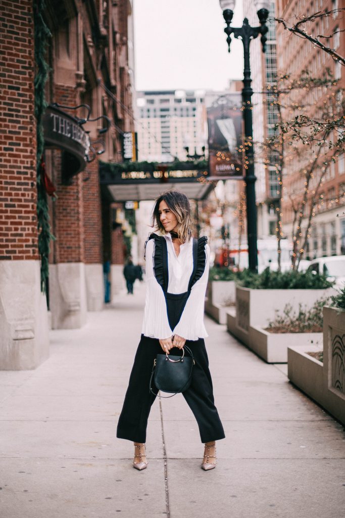 Pleated Chiffon Sleeve Blouse and Chicago Fashion Blogger 