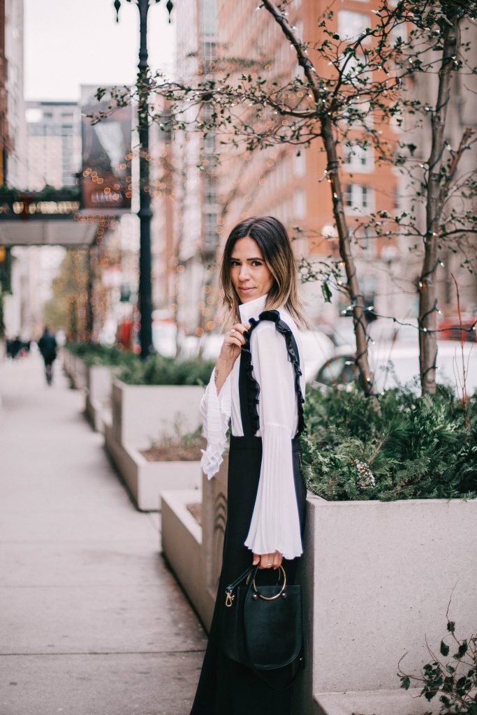 Pleated Chiffon Sleeve Blouse and Chicago Fashion Blogger