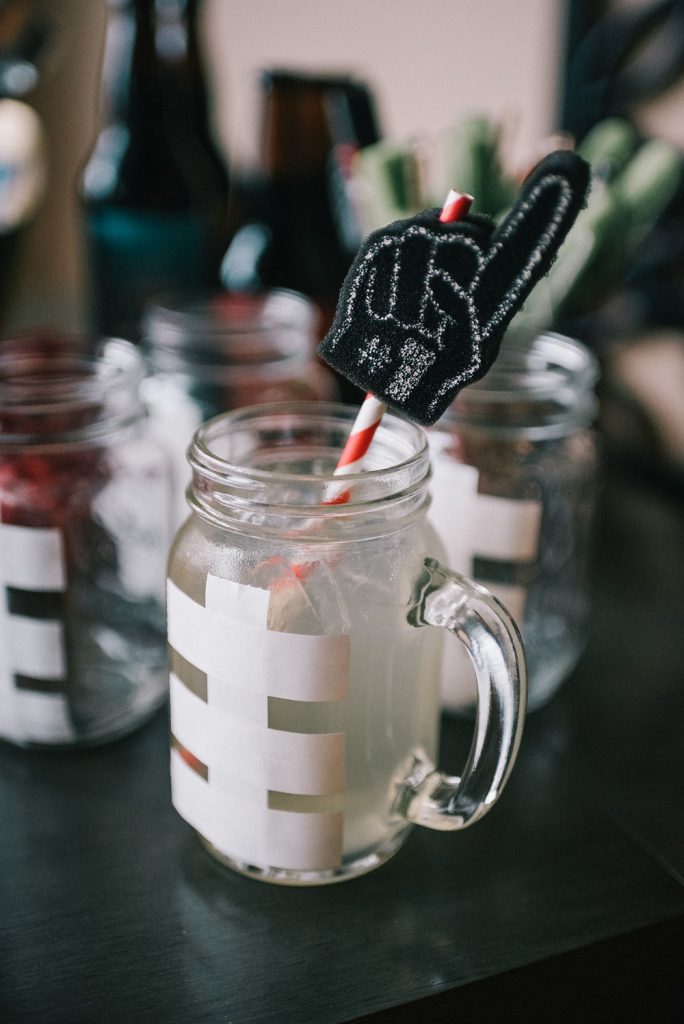 DIY ideas for Super Bowl Party and foam finger straws