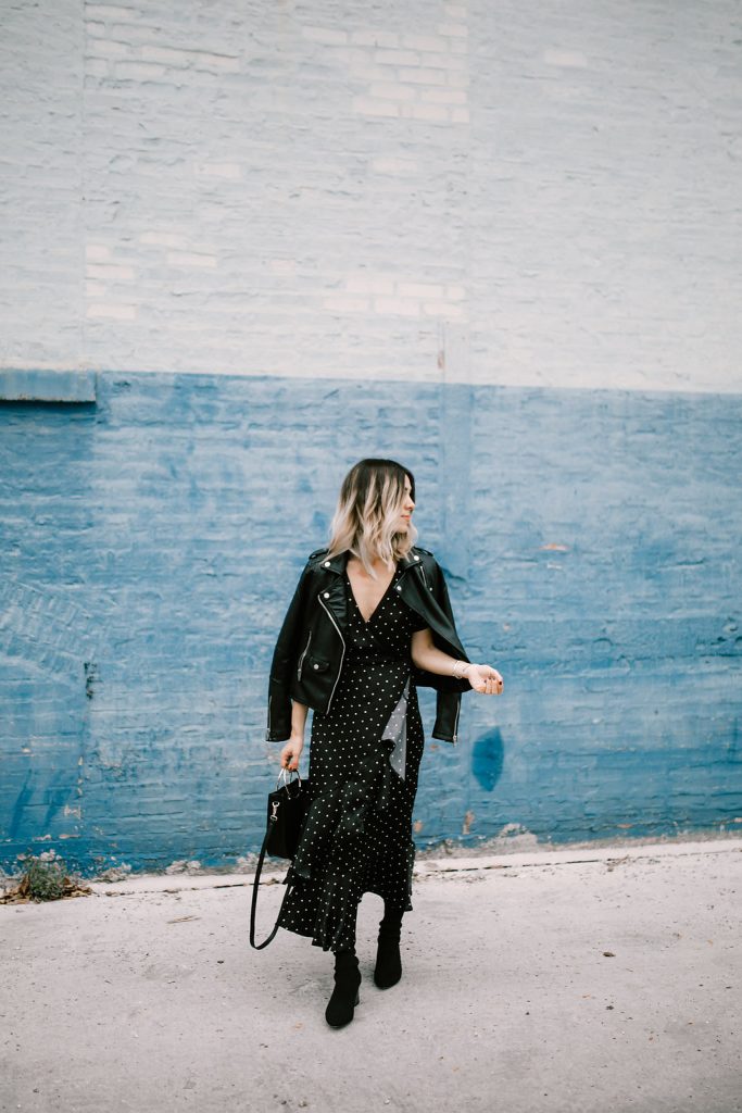 Blogger Mary Krosnjar wearing Forever 21 Polka Dot Ruffle Dress