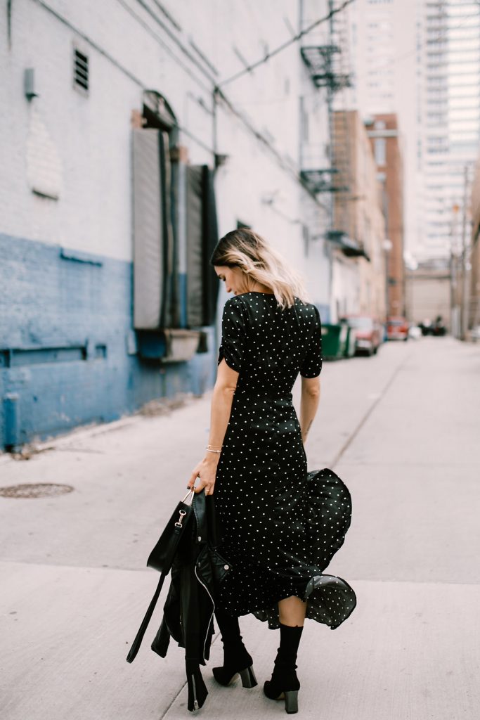 Forever 21 Polka Dot Ruffle Dress and Fabric Style Booties