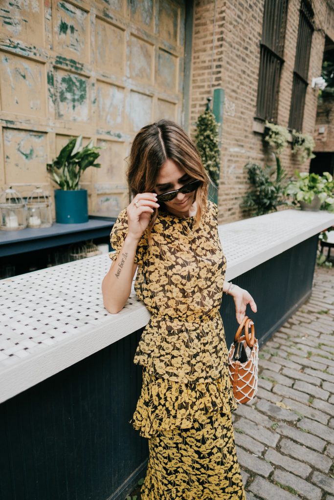 Blogger Mary Krosnjar wearing Who What Wear Floral Printed Set