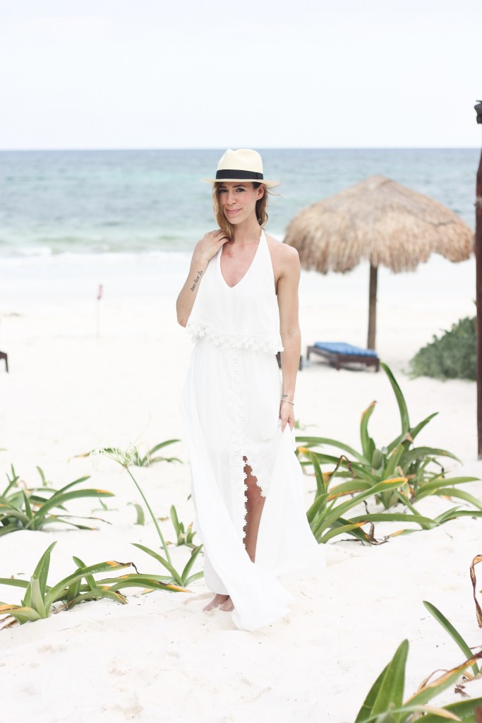 Lookbook Store White Halter Maxi Dress