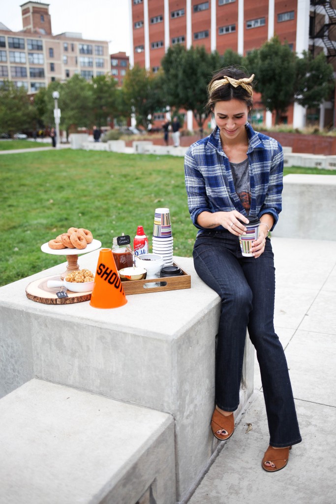 Tailgating, Monday Night Football, NFL, Tailgating Idea, Hot Chocolate Bar, Comfort cup by Chinet, Target Wood Tray, Tailgating with Chinet