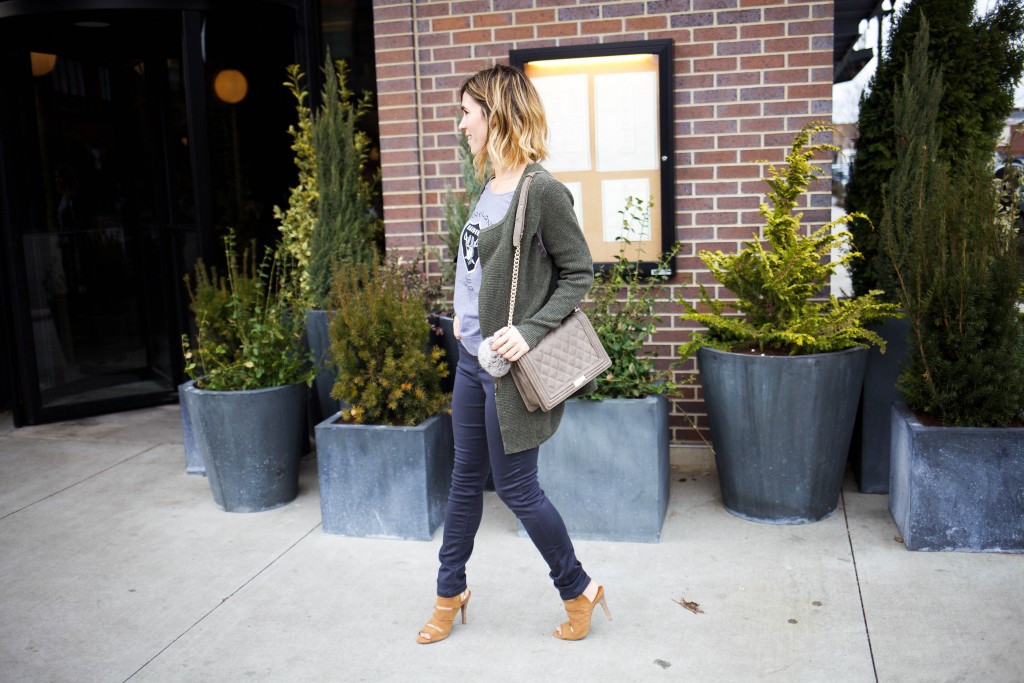 BCBG quilted bag, Design History Cashmere Cozy Cardigan, Tommy Bahama Game Day, Tommy Bahama Oakland Raiders Shirt, Lee Jeans Slim Fit, Seychelles Play Along Cut-Out Sandals