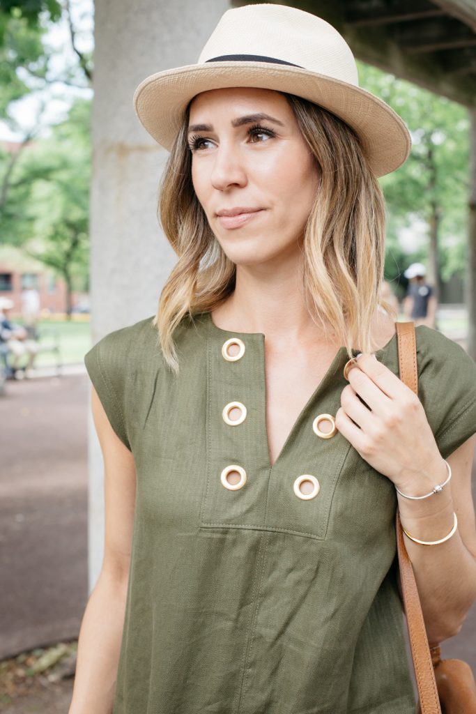 Lauren Kelp, Chicago Fashion Blogger, Marshalls Surprise, Line shift dress with grommets