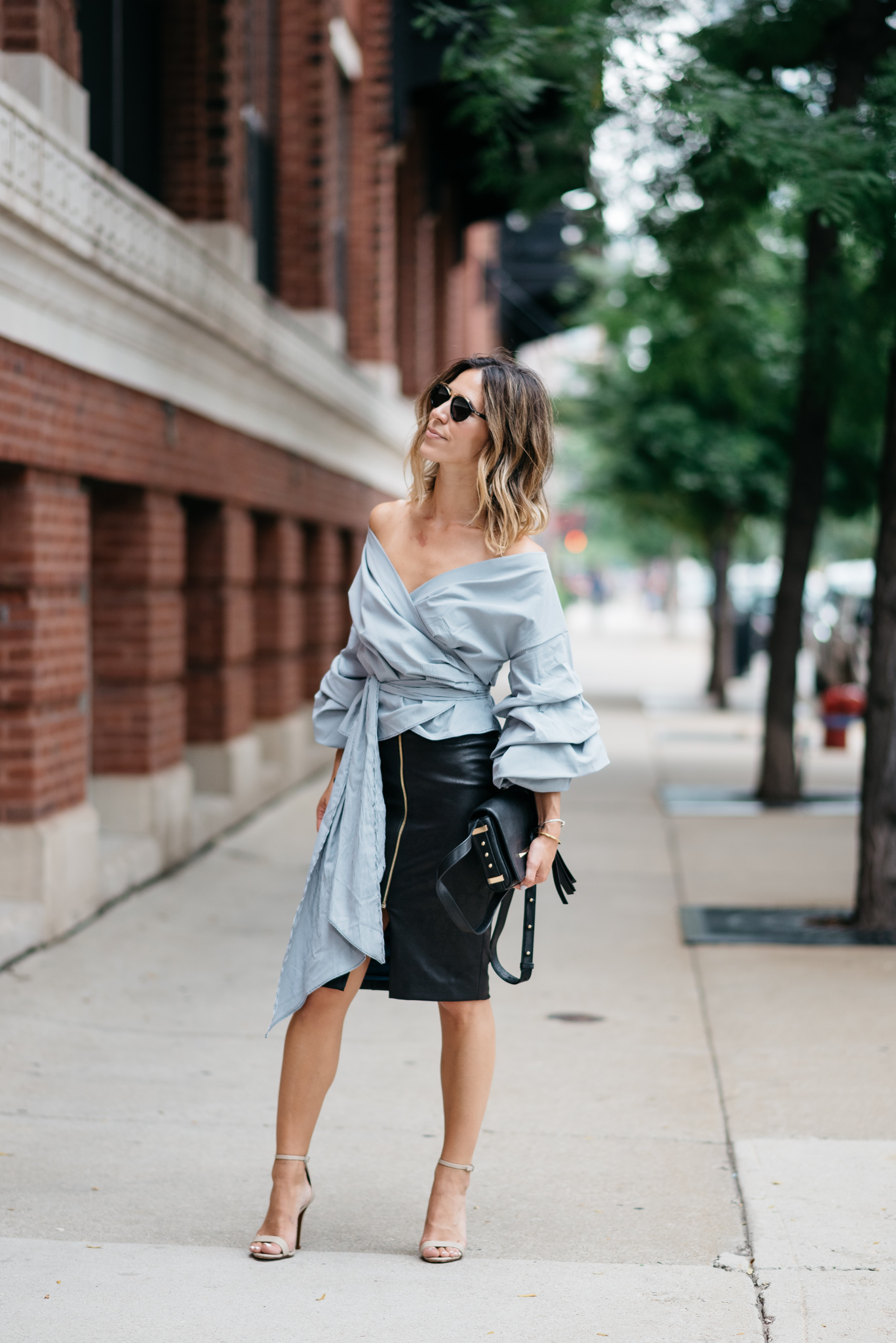Ask A Question Ruched Sleeve Top main image 0