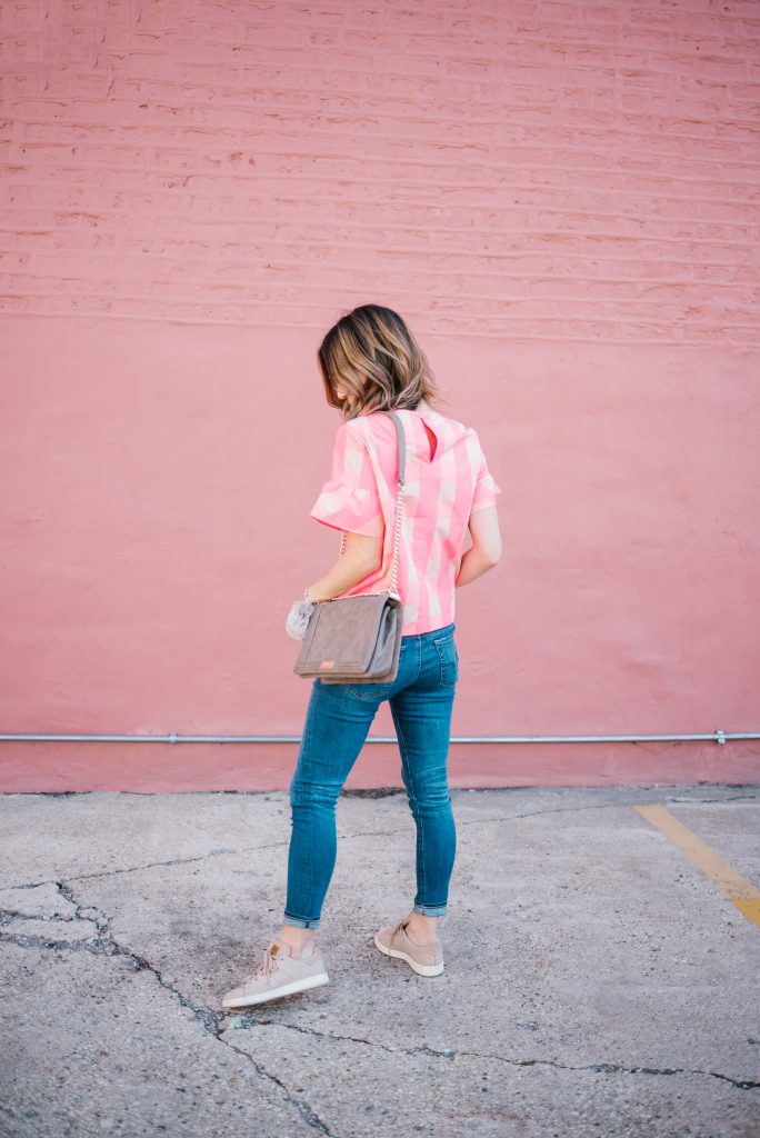 neon buffalo check JCrew top