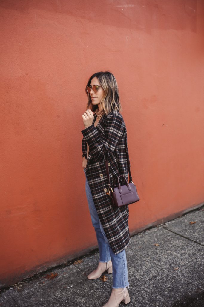 Blogger Mary Krosnjar wearing Plaid Outerwear for Fall