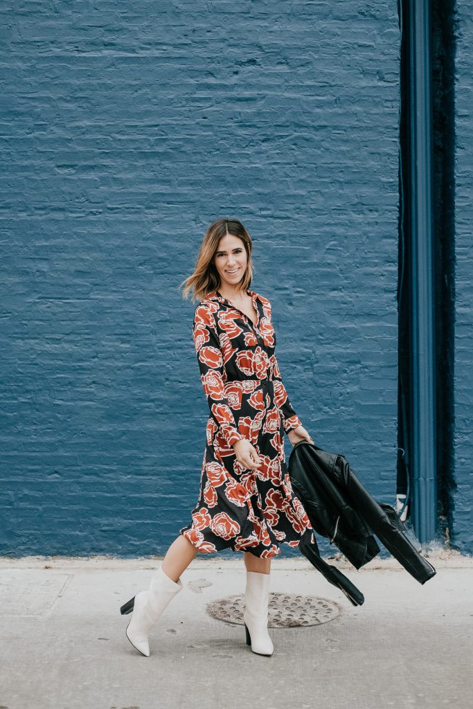 Blogger Mary Krosnjar wearing Target Who What Wear Dress 