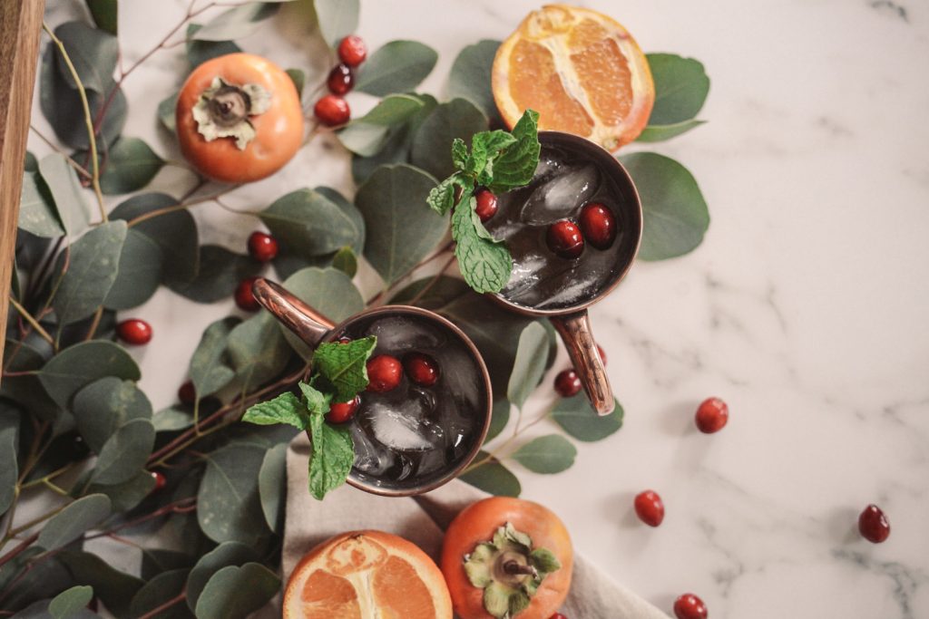Blogger Mary Krosnjar sharing Holiday Cocktail Recipe Ideas
