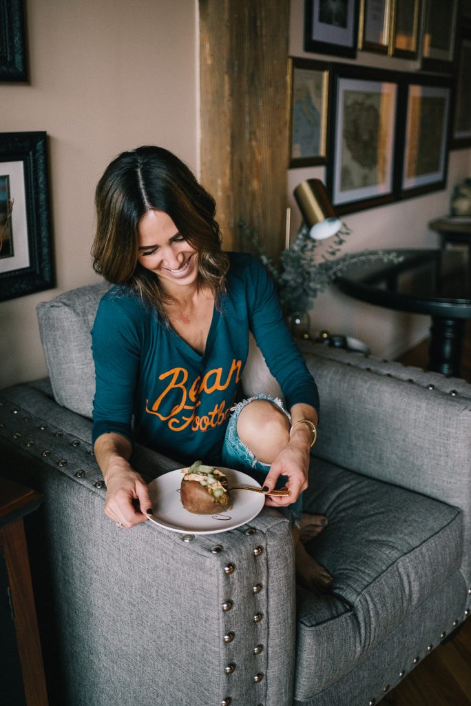 Blogger Sportsanista sharing Guilt Free Super Bowl Recipes and Game Day Fashion