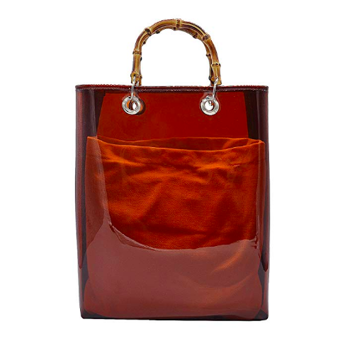 Women Clear Bamboo bag 2 in 1 PVC Transparent Handbags