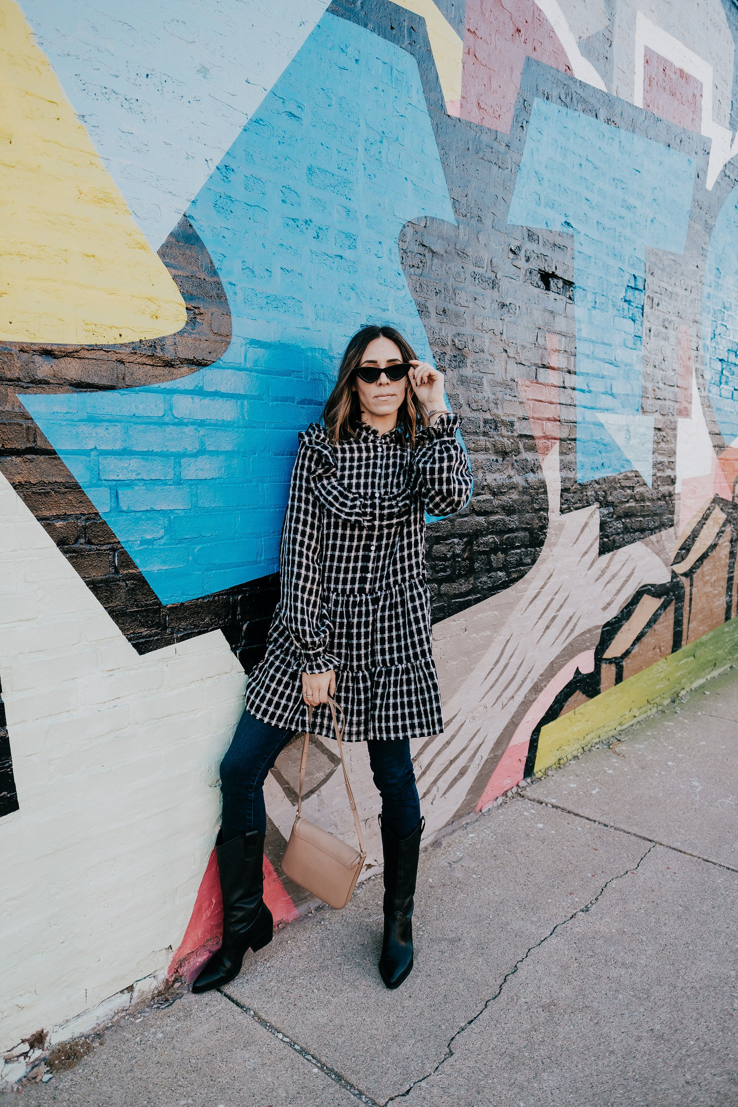 How to Style a Dress Over Jeans - Sportsanista | Seattle Fashion Blog