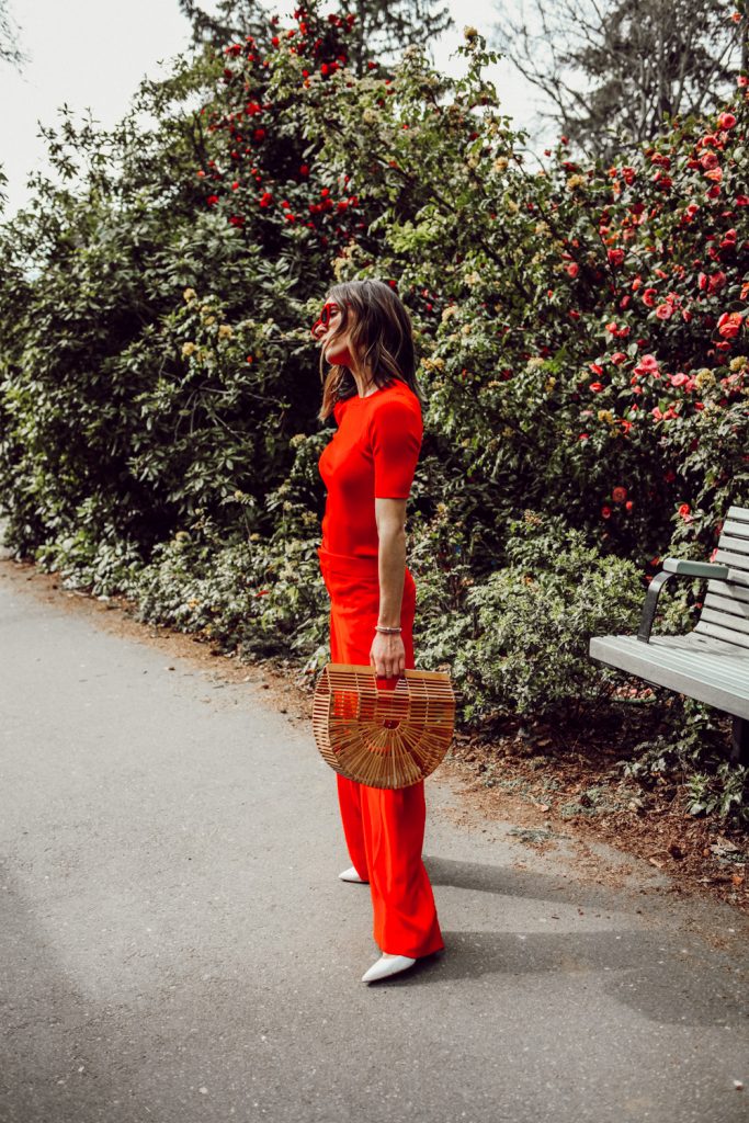Seattle Fashion Blogger Sportsanista wearing Red Monochromatic Look 