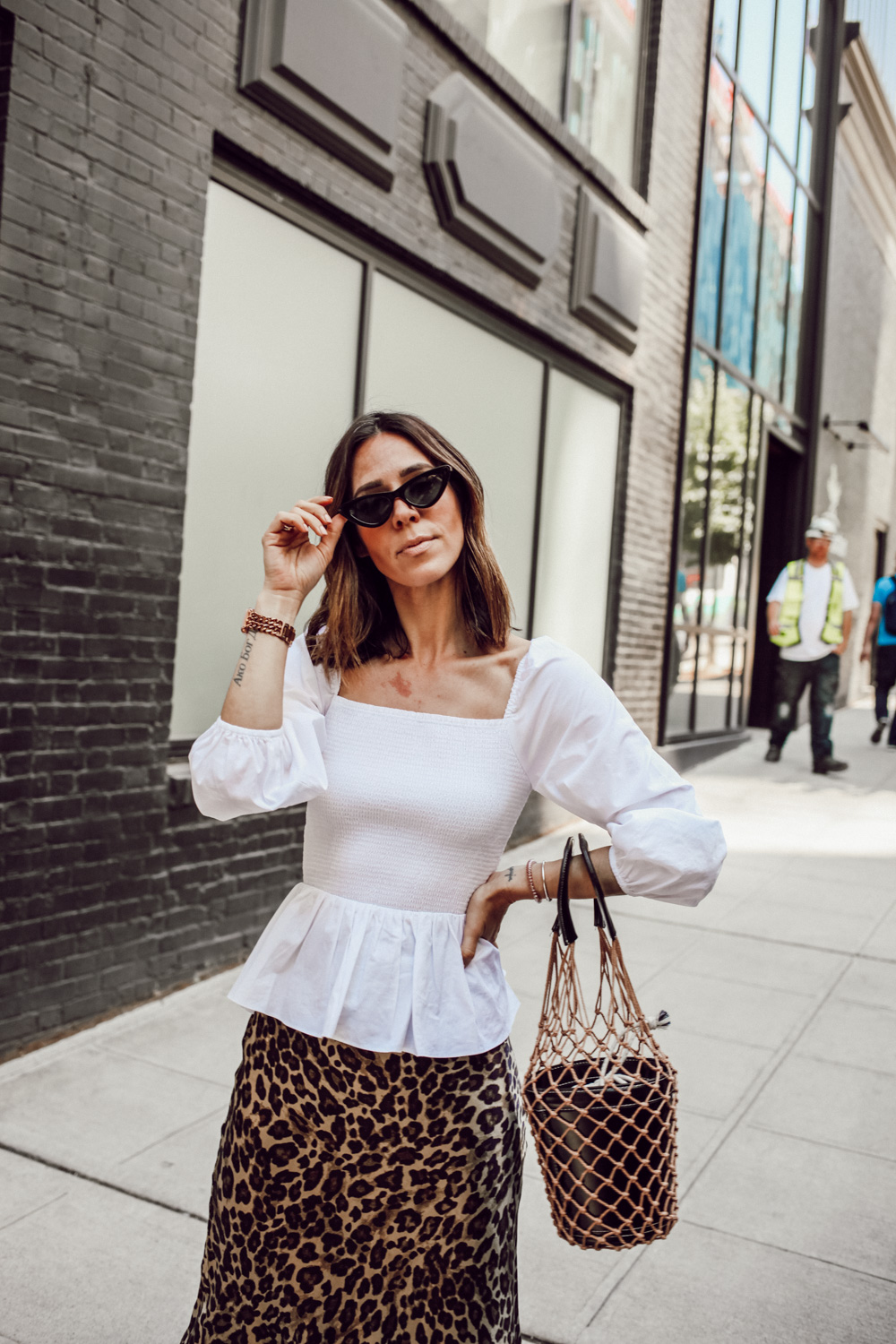 Smocked Top and Leopard Skirt - Sportsanista | Seattle Fashion Blog
