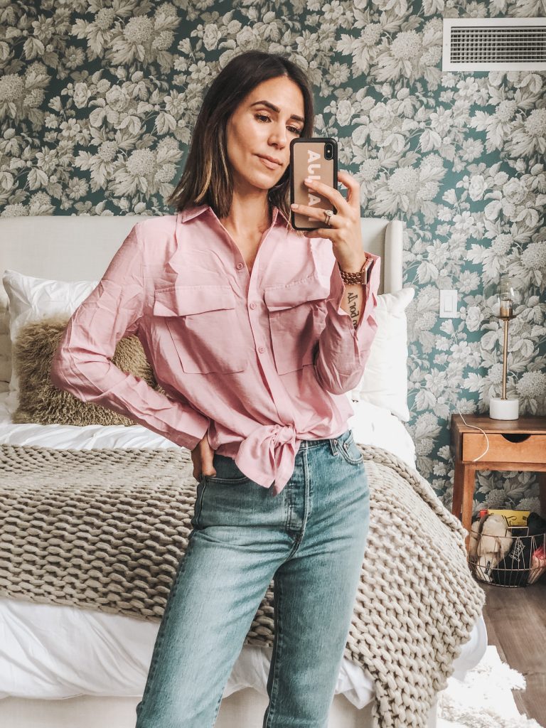 Seattle Fashion Blogger Sportsanista wearing Pink Oversized Shirt from Pretty Little Things