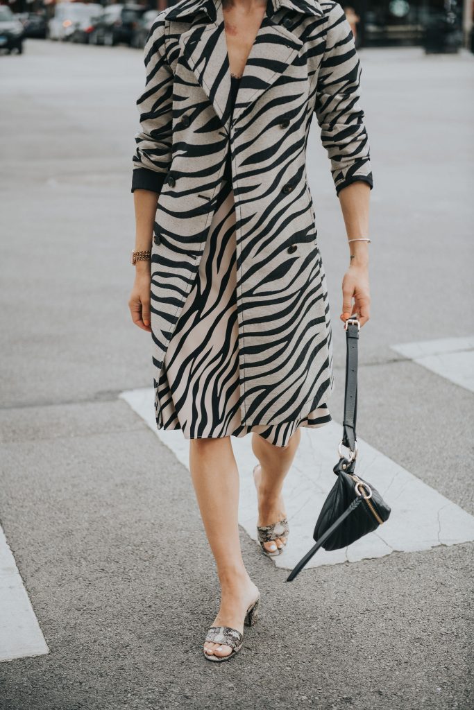 Fashion Blogger Sportsanista wearing Ann Taylor Zebra Print Trench Coat and Zebra Print Skirt
